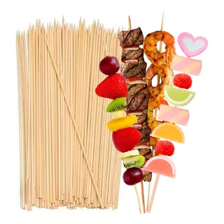 Palillos Para Brochetas Palo De Bambú Madera 19cm 90pz