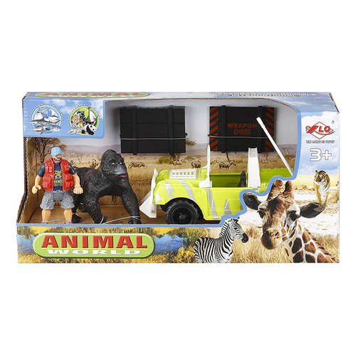 Playset Animal World Con Jeep Y Gorila Ck