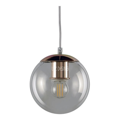 Colgante 2 Luces Globo Con Cobre Moderno Apto Led E-27 