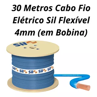 30 Metros Cabo Fio Elétrico Sil Flexível 4mm