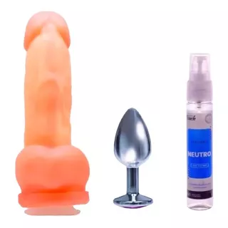 Combo Consolador Dildo Plug Gel Sextoys Adultos Anal Sexshop