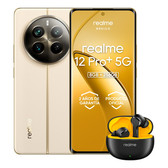 Realme 12 Pro Plus 8gb Ram + 256gb Almacenamiento, 120x Super Zoom Pantalla Curva 6.7 120hz, + Buds T100