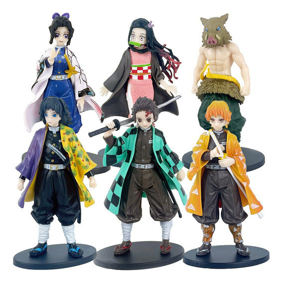 6 Piezas Anime Demon Slayer Colección Figuras De Juguete