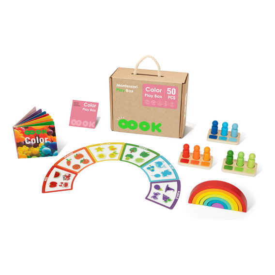 Caja Educativa Colores Juguete Montessori 50 Piezas