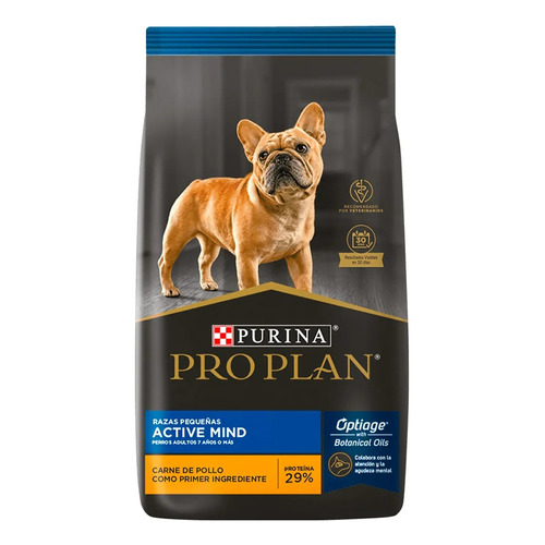 Alimento Pro Plan OptiAge Active Mind 7+ para perro senior de raza  pequeña sabor pollo y arroz en bolsa de 1kg