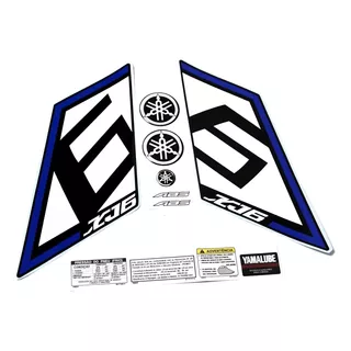 Kit Adesivos Faixa Branco Azul Para Yamaha Xj6 2015 Sp 13575 Cor Preto-azul