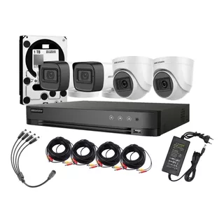 Kit Profesional Hikvision 4 Camara Exterior Fhd 1080p Dd 1tb