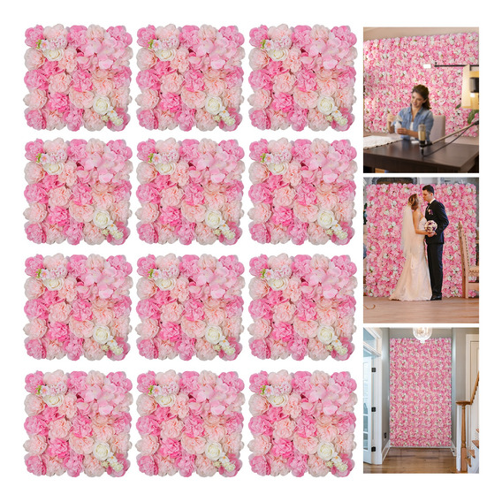 Panel Flores Rosas Artificiales Hogar Decoraciones 12pcs