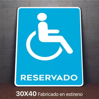 Señalamiento Reservado Discapacidad Letrero 30x40
