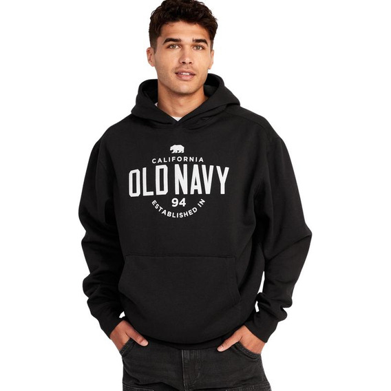 Polerón Hombre Old Navy Con Gorro Logo Negro