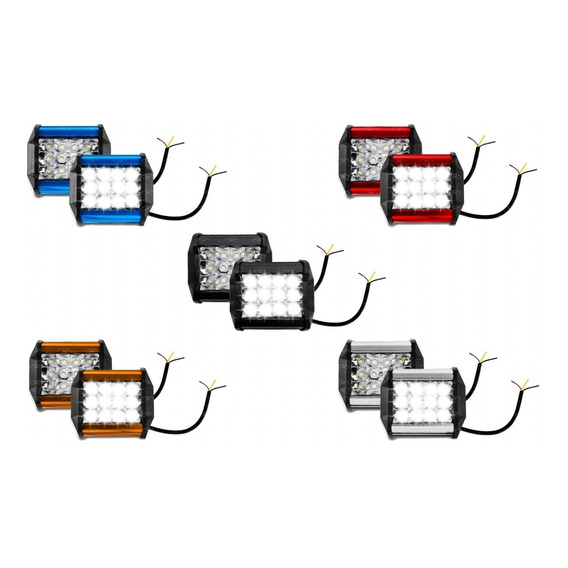 Par Faro Dually 12 Hiperleds Con Estrobo Carcasa Colores 12v