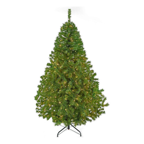 Arbol Navidad Naviplastic Pino Canadiense 2.2m 512 Luces Led Color Verde