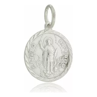 Pingente Medalha Santo Expedito Maciço Prata 925 Kl