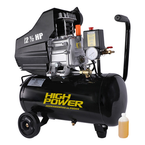 Compresor De Aire Electrico High Power 24 Lts 2hp 135 L/min Color Negro Fase eléctrica Monofásica Frecuencia 60 hz