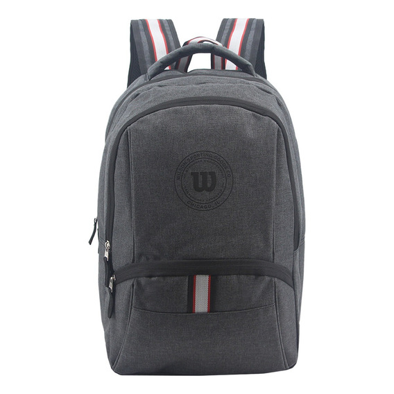 Mochila Wilson Porta Notebook Urbana Gym Reforzada Deportes Color Negro Diseño de la tela Liso