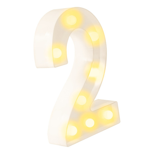 Anuncio luminoso Bluelander Luces de números del alfabeto color 2 - luz de color amarillo x 22.5cm de alto - 110V/220V