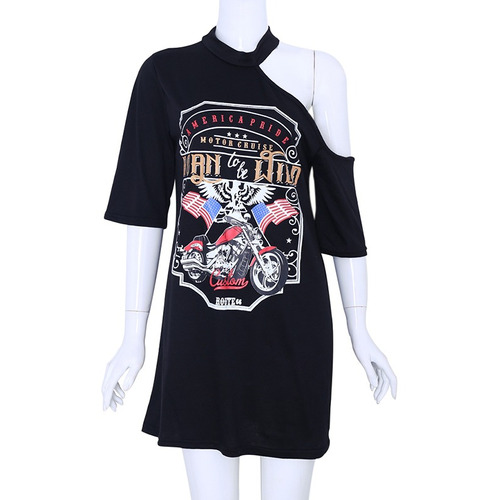 Camiseta De Manga Corta Punk Rock Para Mujer Con Estampado D 