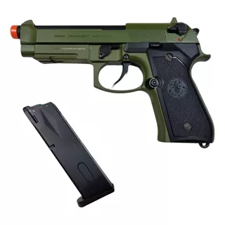 Pistola Geg Gpm92 Gp2 6mm Gbb Blowback Semiauto Hunter Green