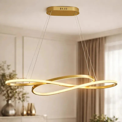 Lampara Colgante L5050 Led Cct Diseño Dorado Luz Desing Dorado