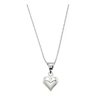 Colgante Corazon Chico S Mas Cadenita Plata 925