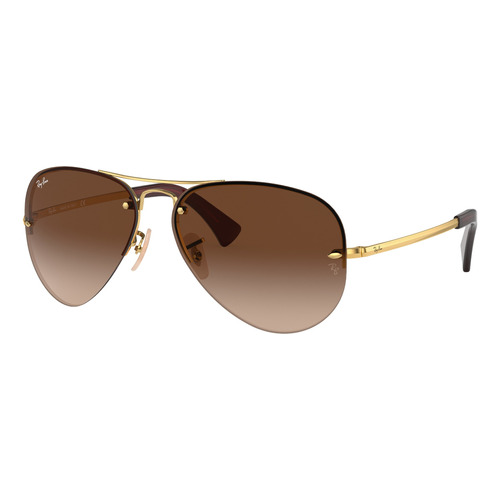 Ray-Ban RB3449 - Brown - Degradada - Polished gold - Metal - Polished gold - Metal - Standard