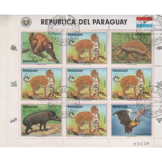 Estampillas De Paraguay - Hoja Serie - Fauna  - 1990 