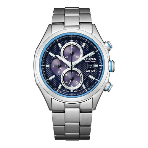 Reloj Citizen Drive Acero Original Hombre Color De La Correa Plateado Color Del Fondo Azul