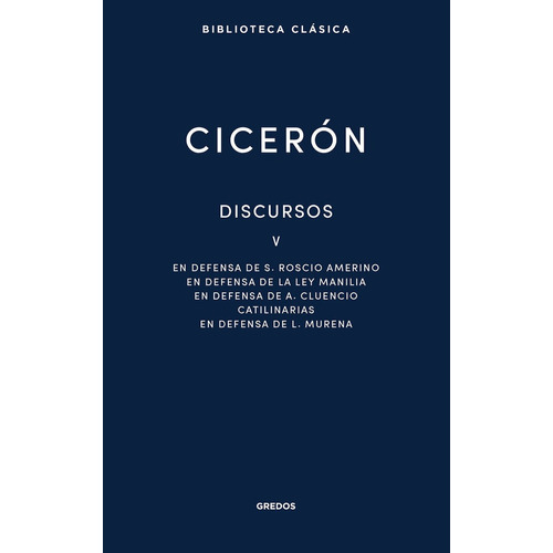 Libro Discursos V - Ciceron, Marco Tulio