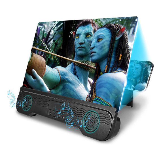 Amplificador Lupa Imagen Cel Sonido X Bluetooth, Plegable 3d