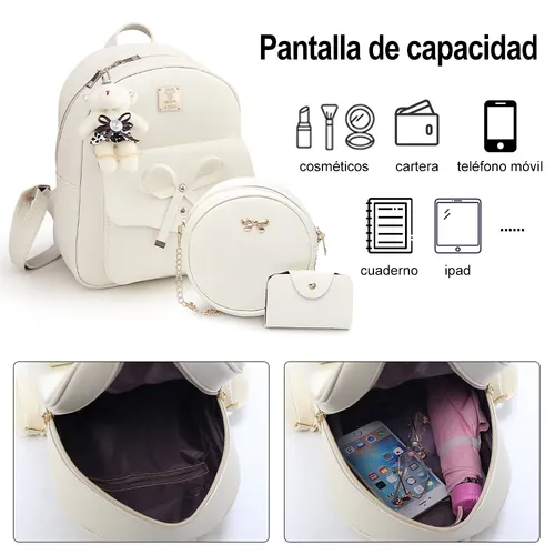 Conjunto De Mochila Y Bolsas Modernas Para Mujer, 3 Piezas