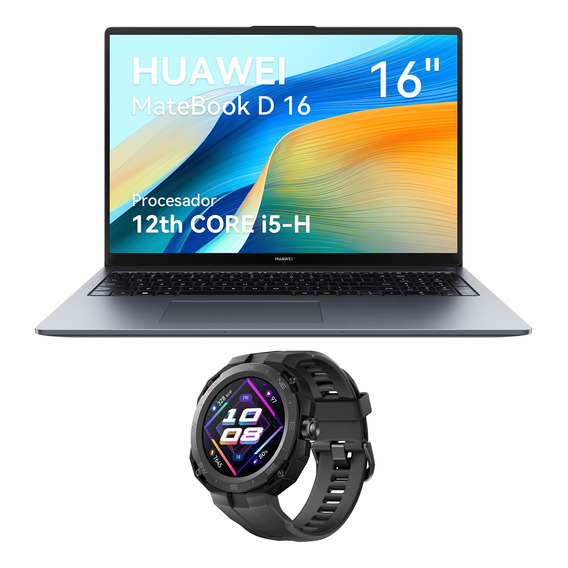 Laptop Huawei Matebook D 16 I5 12a 16+512gb +watch Gt Cyber