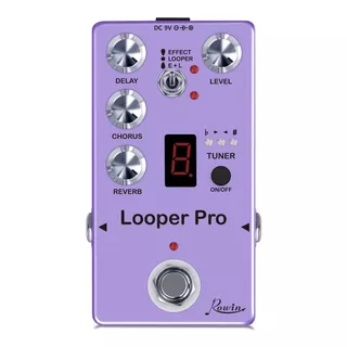 Pedal Rowin Looper Pro 5x1 Reverber Chorus Delay Afinador