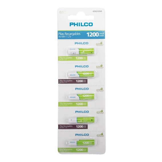  Pilas Tira Recargable Aaa X 5 1200 Mah Philco; Electrotom 