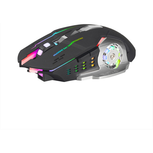 Mouse Gamer Inalámbrico 6 Botones Luz Led Levo Color Gris