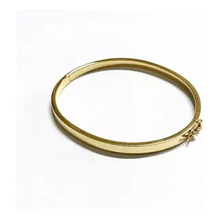 Bracelete Ouro 12k Algema Pulseira Feminina Luxo Lisa Oval