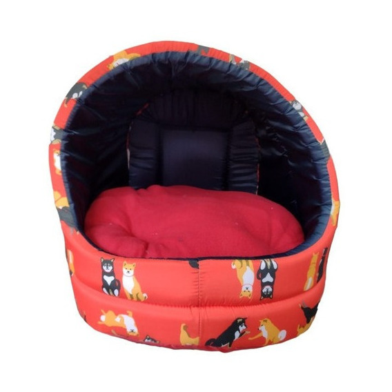 Cama Mascotas Perros Gatos Iglu Estampado Acogedora Talla Xl