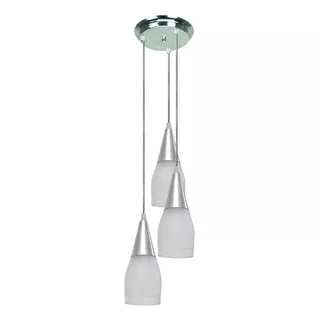 Pendente Taça Triplo Lustre Vidro Luminária Cone Plafon Copo Cor Fosco 110v/220v (bivolt)