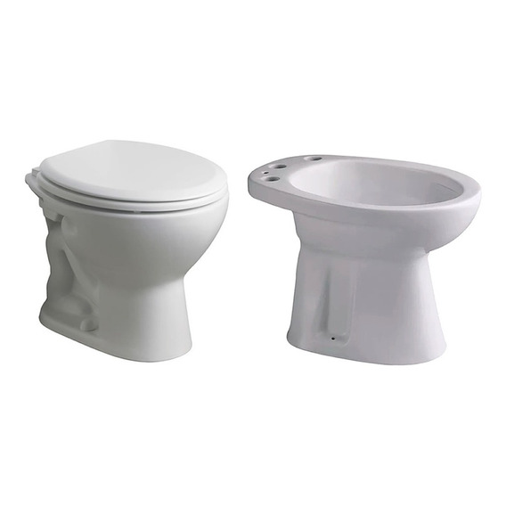 Juego Baño Andina Ferrum Inodoro Corto, Bidet, Tapa Madera