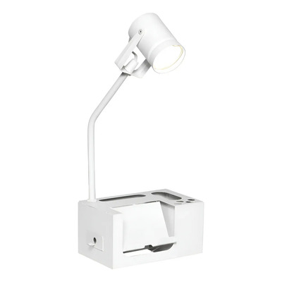 Velador De Mesa Escritorio Pavia Organizadora Blanca Gu10 Blanco
