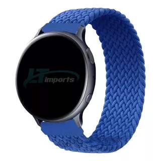 Pulseira 20mm Nylon Compatível Com Galaxy Watch 3 41mm Cor Azul [tam. P] (pulso 175 Até 185mm)