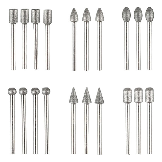 Juego De Brocas Diamond Burr, 20 Piezas, Kits De Pulido, Her