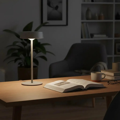 Lámpara De Mesa Led Cct Dimer Usb-c Y Solar Gris Mks Gris
