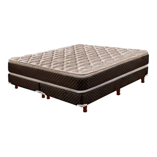 Sommier sommier Cannon Espuma Exclusive Pillow Top King de 200cmx180cm  marrón y beige con base dividida