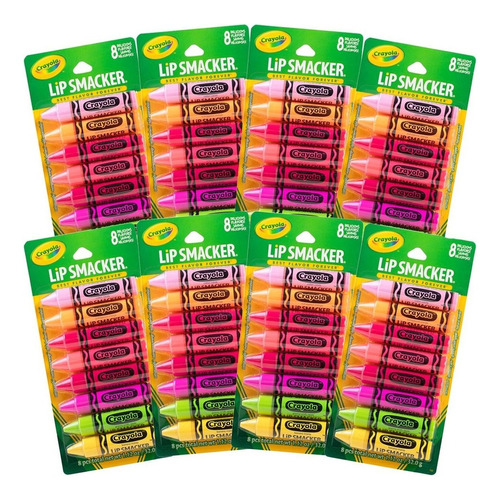 Kit De 8 Party Pack - Lip Smacker Crayola Bálsamos Labiales