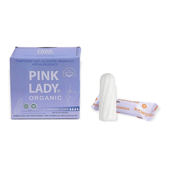 Tampones Algodón Orgánico Certificado Pink Lady Super X 15