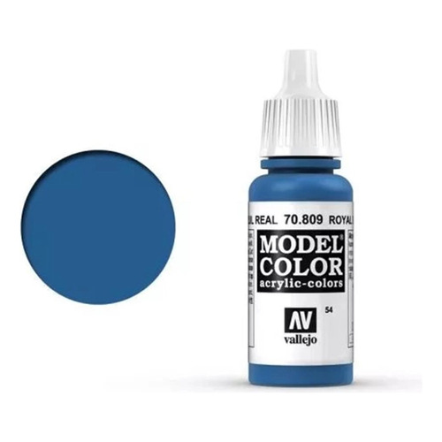 Vallejo Model Color 17ml Pintura Acrílica Color 54 Azul Real 70.809