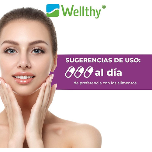 Colágeno Hidrolizado Resveratrol 90 Cápsulas Wellthy Sabor Sin Sabor