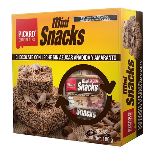 Mini Snack Chocolate /leche Sin Azúcar Y Amaranto, 180 Picar