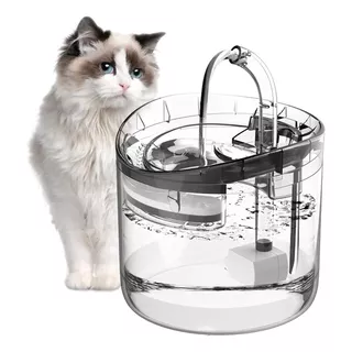 Fuente Bebedero De Agua Transparente 2 Litros Para Gatos