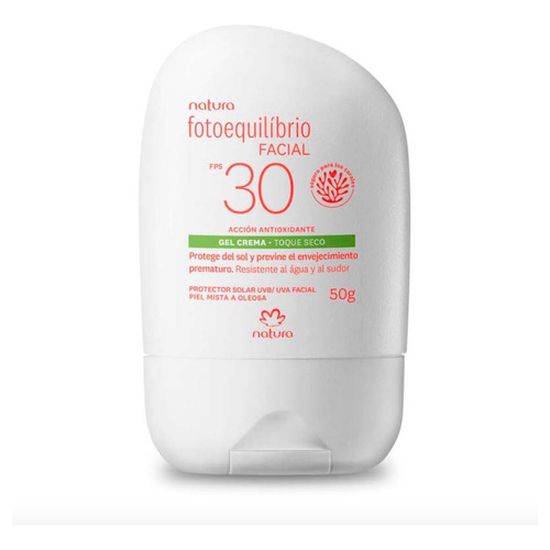 Natura Protector Solar Facial Gel Crema Toque Seco Fps 30